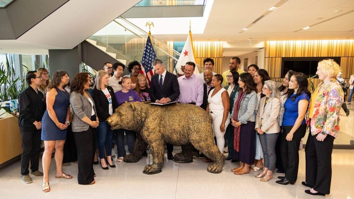 Gov. Gavin Newsom signed the Fair Share from Big Corporations Act alongside SEIU California and Health Access on Wednesday, July 8. Gov. Gavin Newsom signed the Fair Share from Big Corporations Act alongside SEIU California and Health Access on Wednesday, July 8.